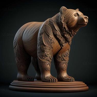 3D model Grizzly on stand (STL)